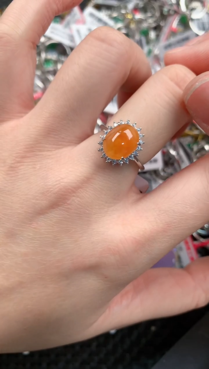 银S925镶嵌戒指翡翠777      4