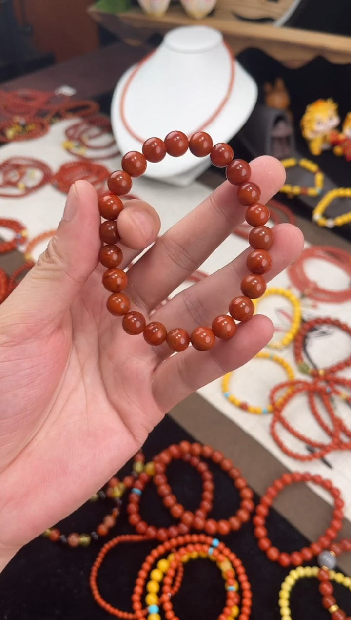 手串未镶嵌南红玛瑙南红单圈素串QF-A382（多样性发一）