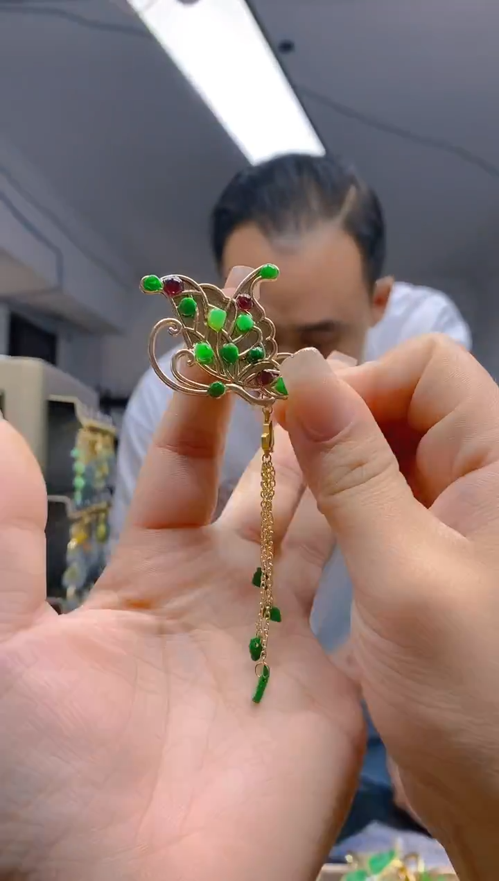 【闪购商品】翡翠耳饰合金426翡翠发簪