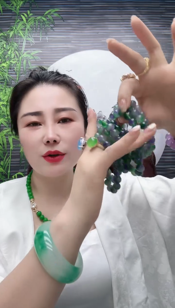 高货冰种紫加绿手串