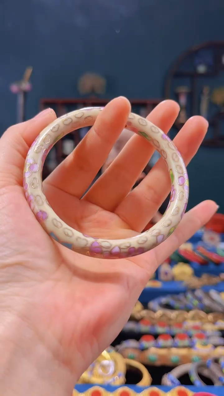 【闪购商品】非遗绝技 景泰蓝0.8公主镯 米