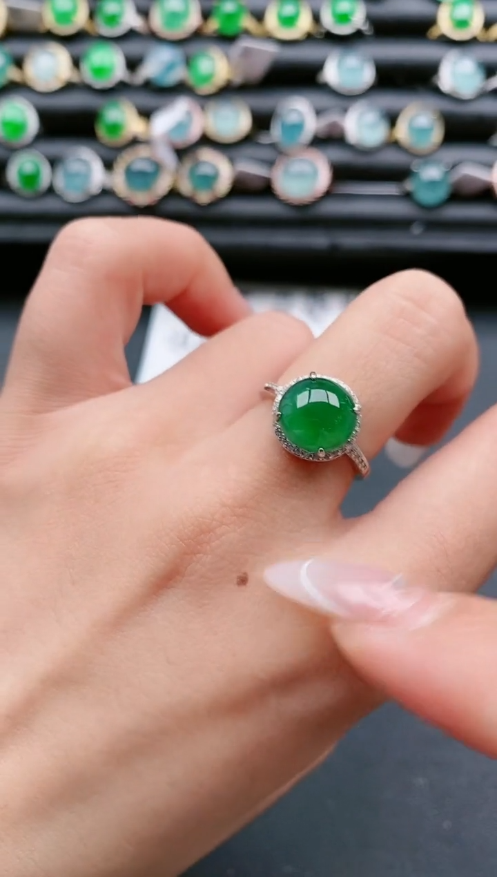【闪购商品】翡翠戒指银S925镶嵌11111111111111