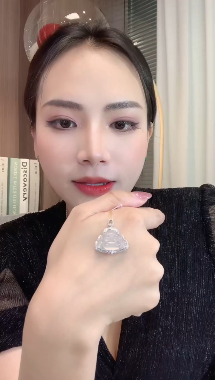 翡翠18K金镶嵌吊坠(不含链)A33