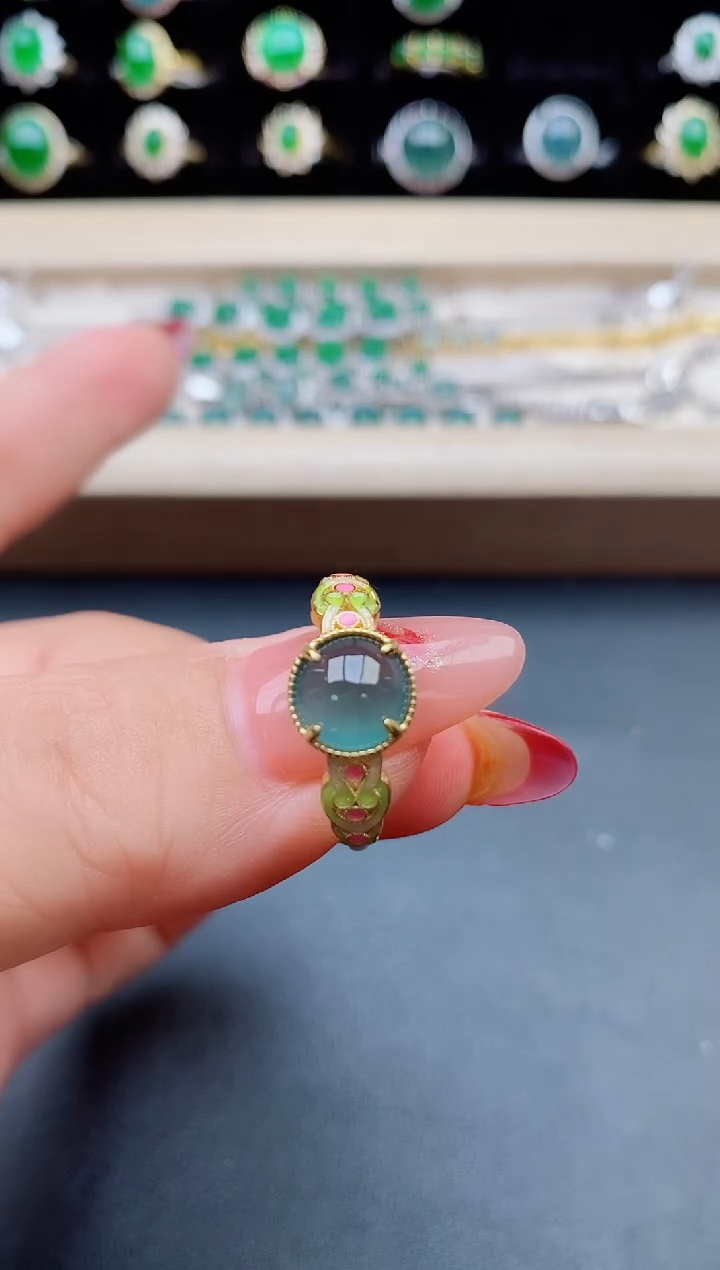 【闪购商品】翡翠戒指银S925镶嵌321321