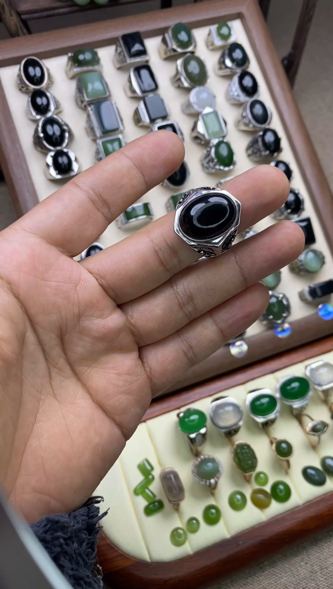 【闪购商品】和田玉戒指银S925镶嵌1