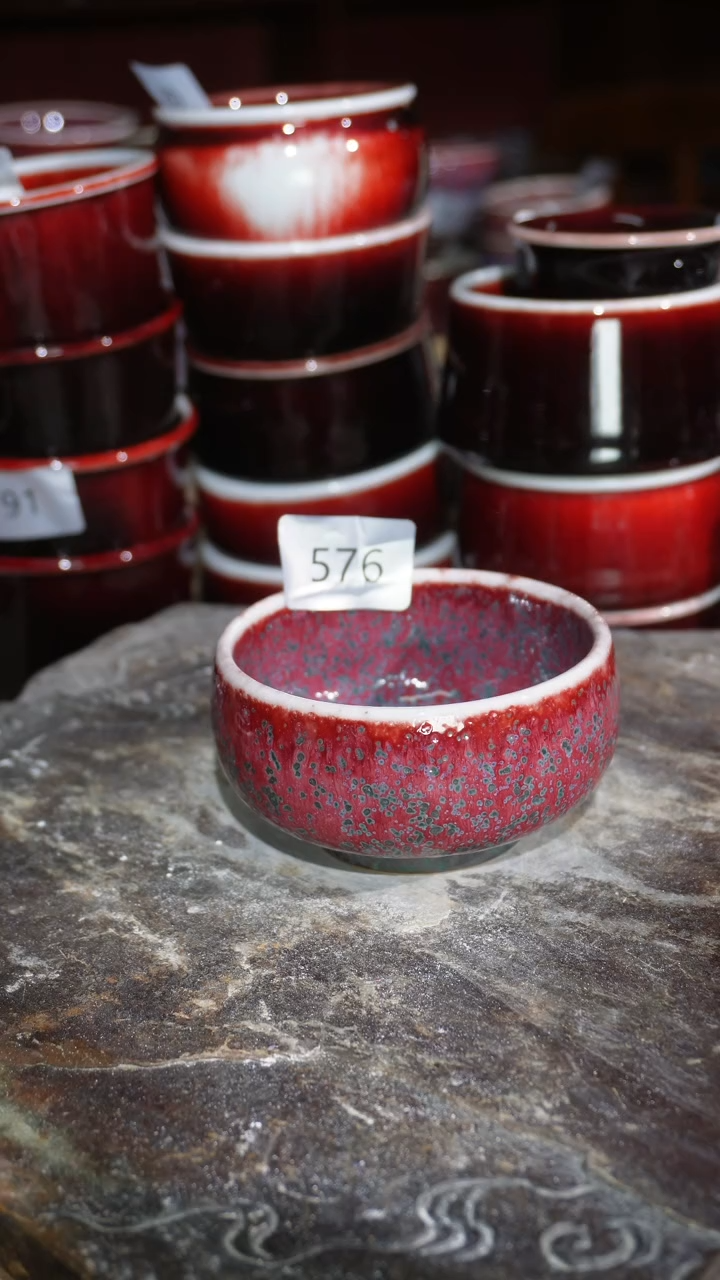 摆件陶精品窑变钧瓷茶器