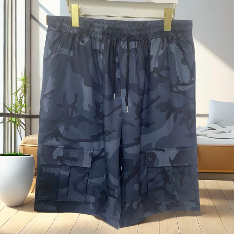 6993美式迷彩工装短裤修身直筒五分裤多袋短裤