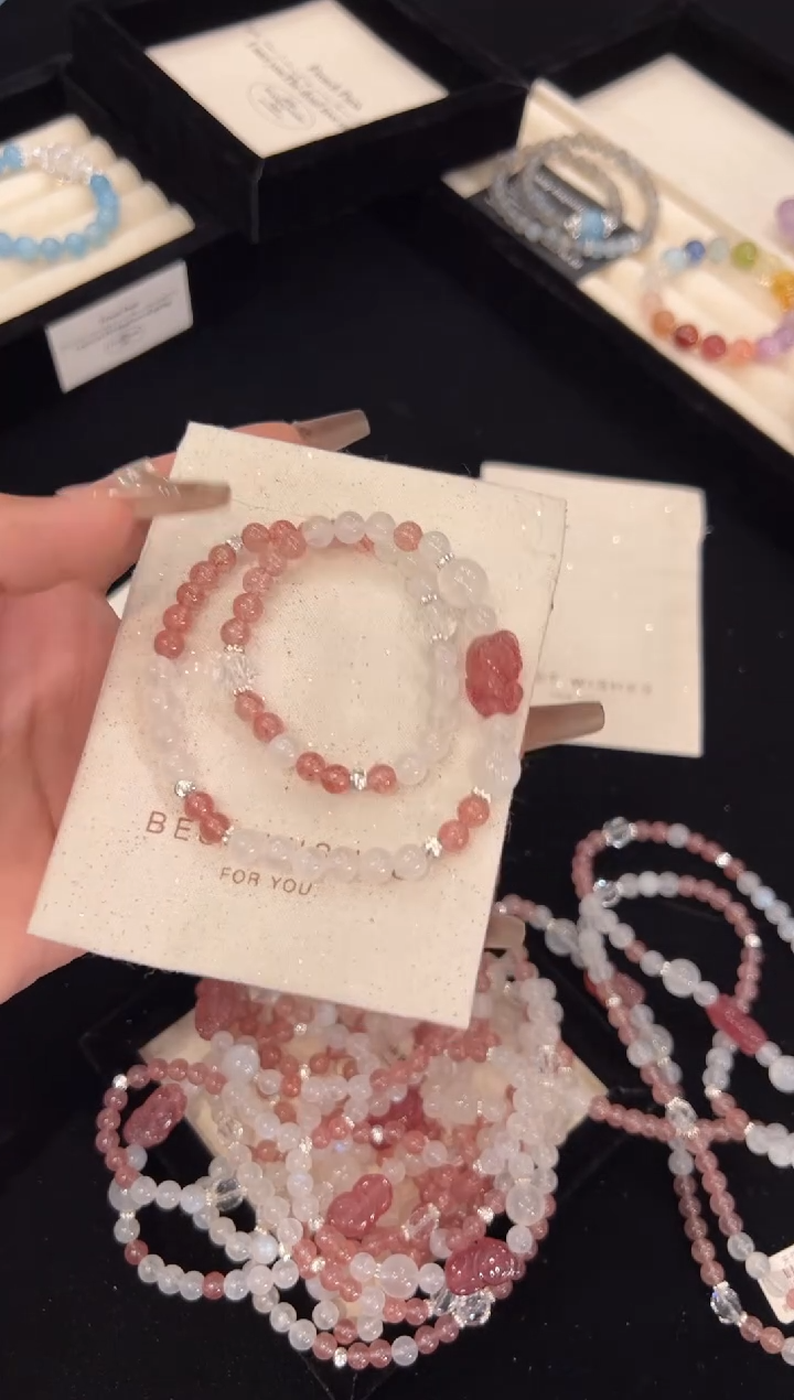 【闪购商品】水晶手链合金蓝月光双圈手链x610