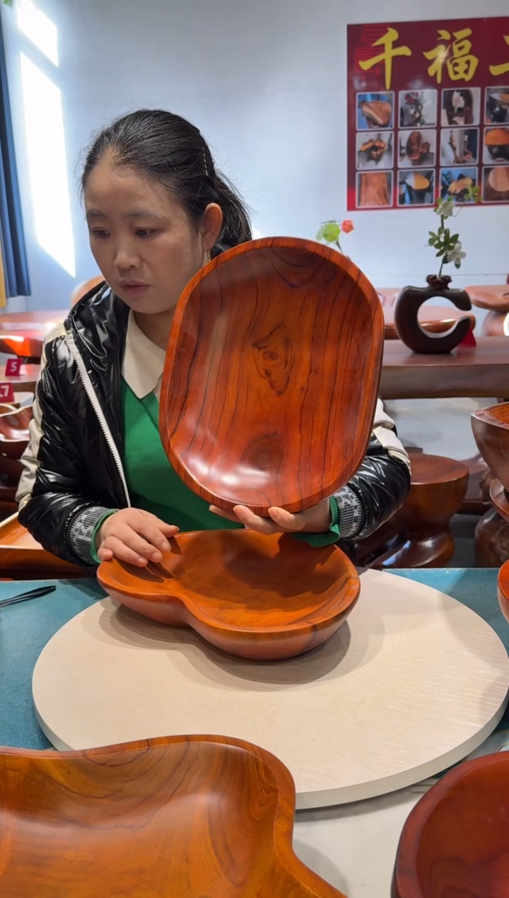 木椭圆盘 香樟实木