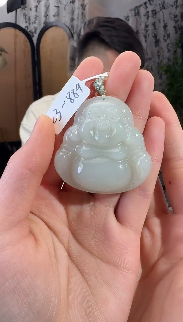 和田玉未镶嵌颈饰佛公 889