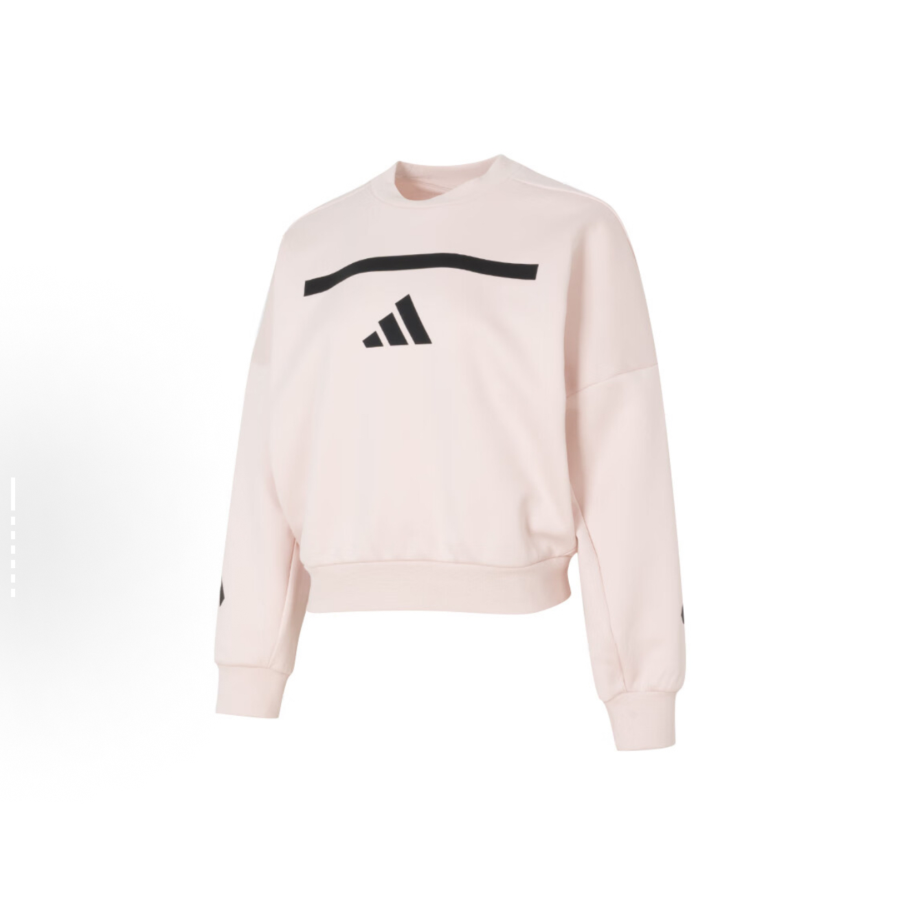 阿迪达斯adidas女装秋季时尚舒适简约短款休闲圆领套头卫衣JF4783