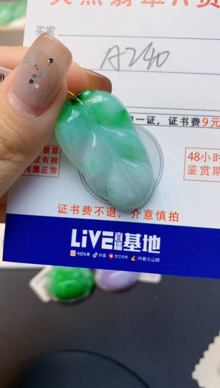 颈饰未镶嵌翡翠天然A货翡翠百元以上9元证书费自理