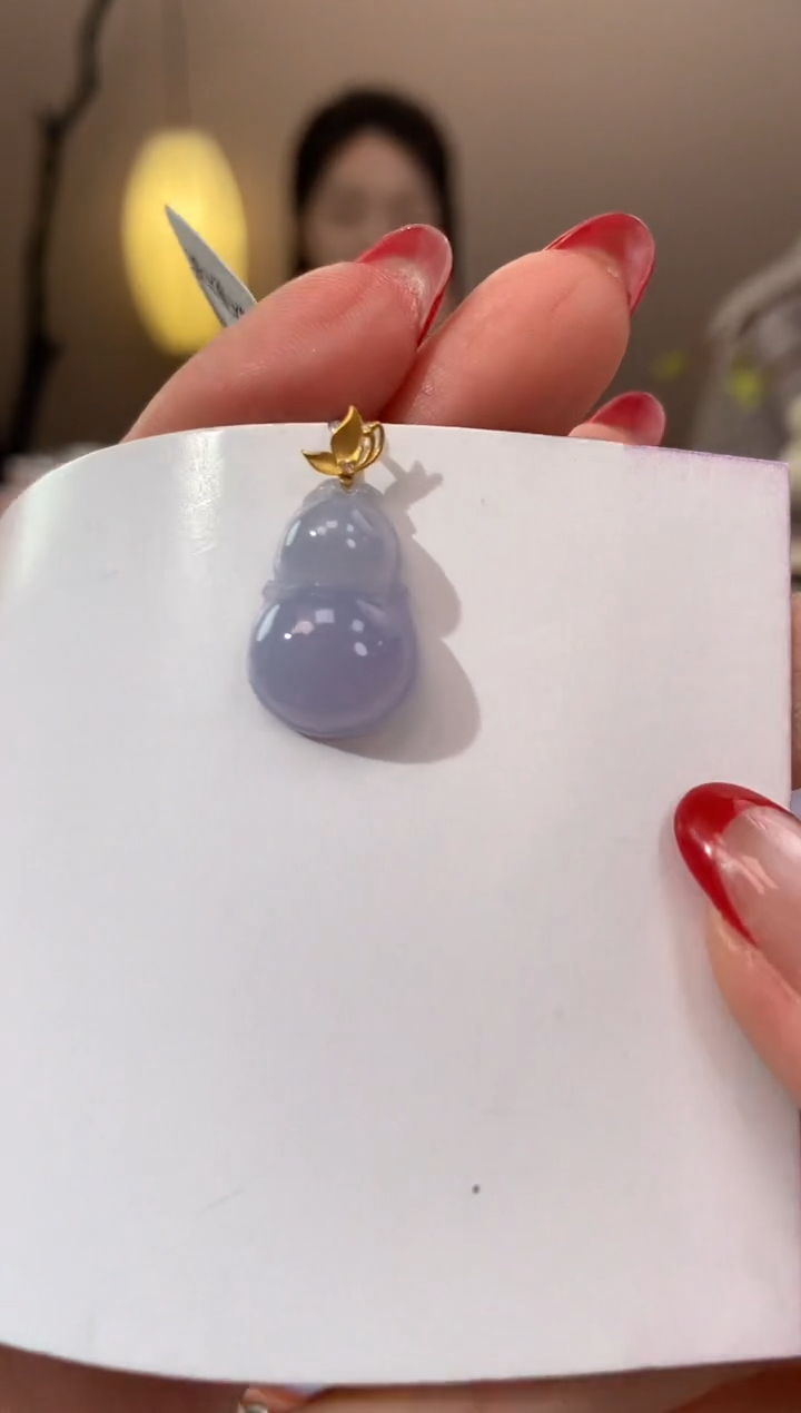 【闪购商品】翡翠颈饰18K金镶嵌天然缅甸a货翡翠