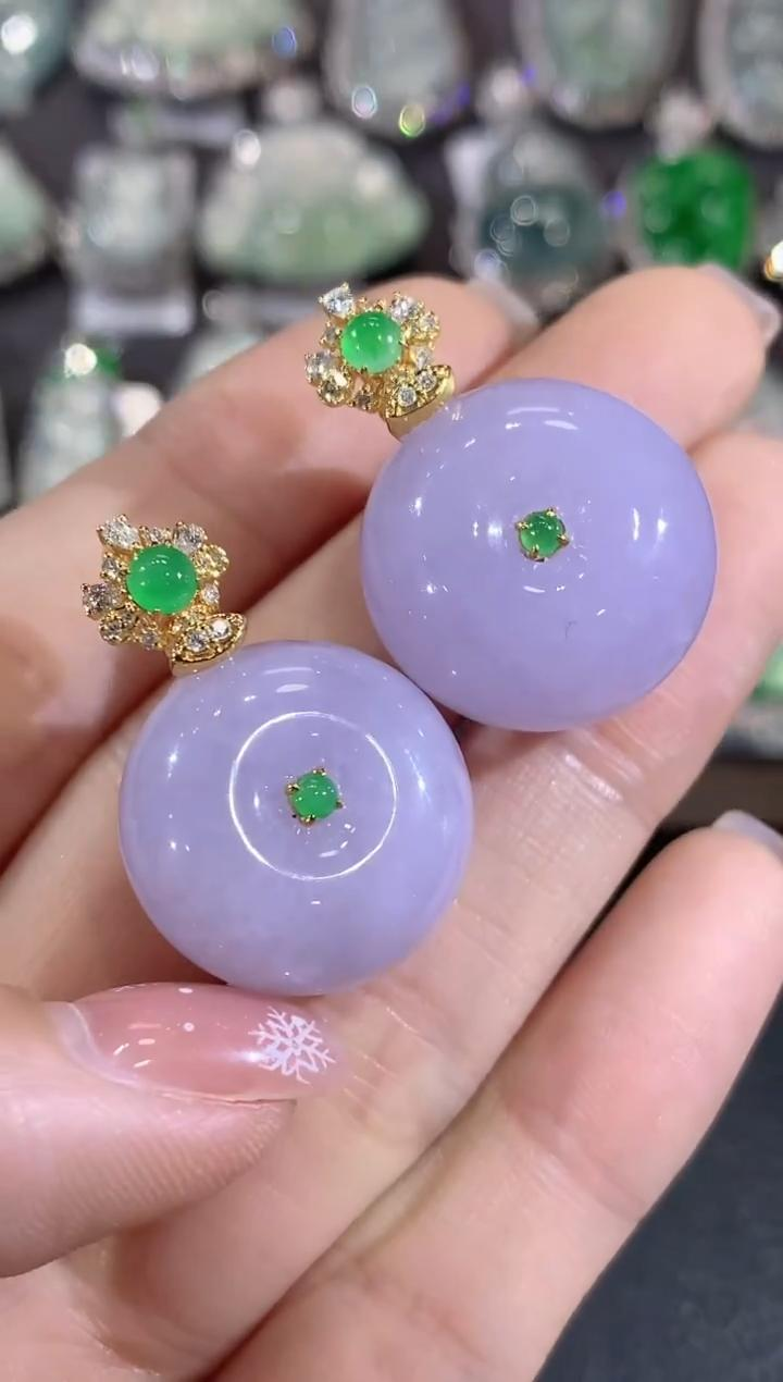 【云中意】18K金翡翠平安扣吊坠（不含链）-多样性发一件-xzf