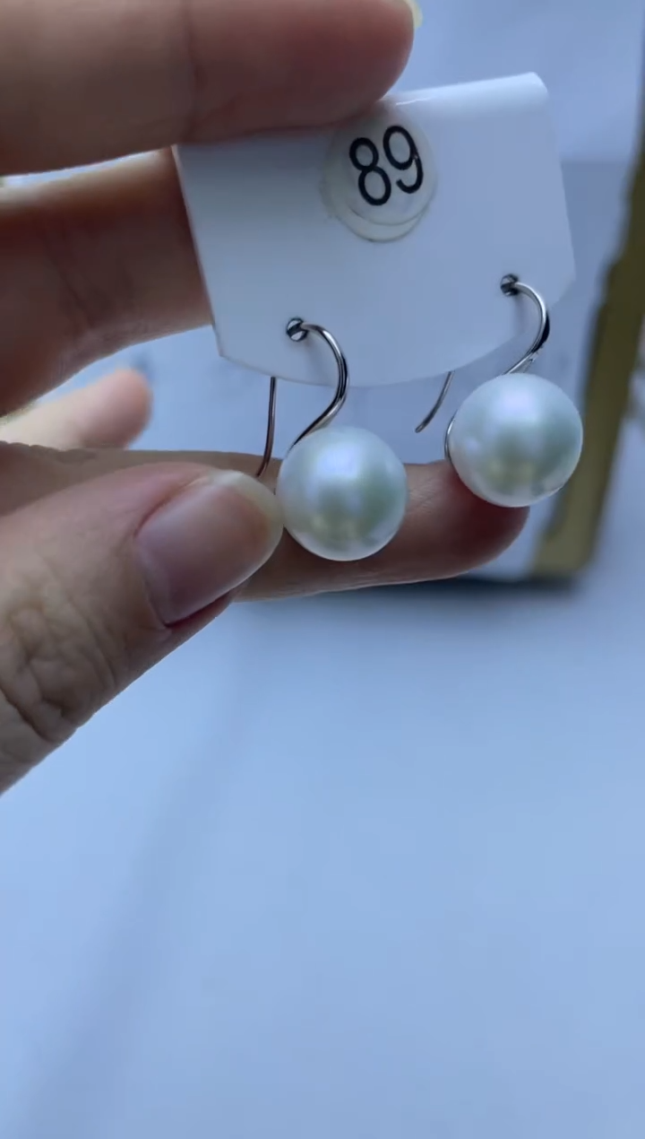 银S925镶嵌耳饰淡水珍珠89