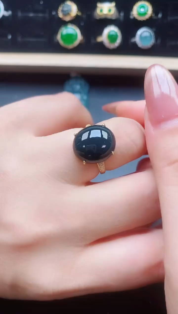 翡翠戒指银S925镶嵌321321