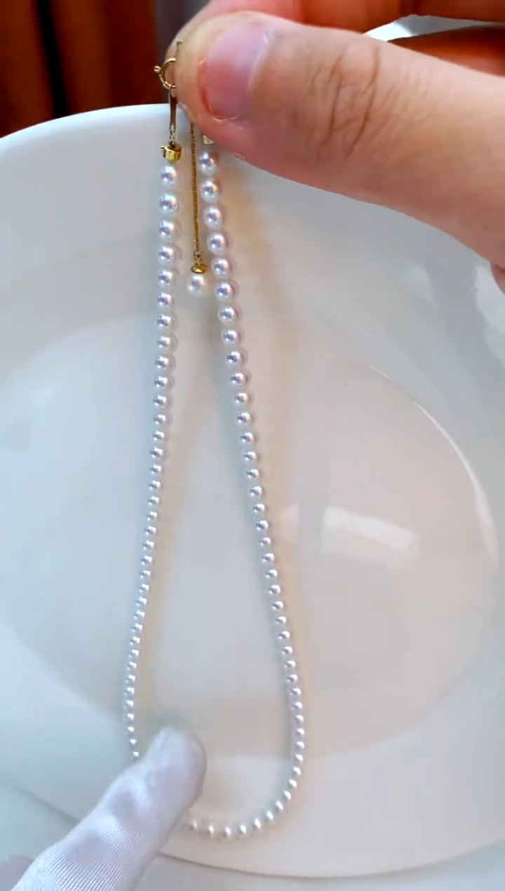 【闪购商品】淡水珍珠项链18K金镶嵌5