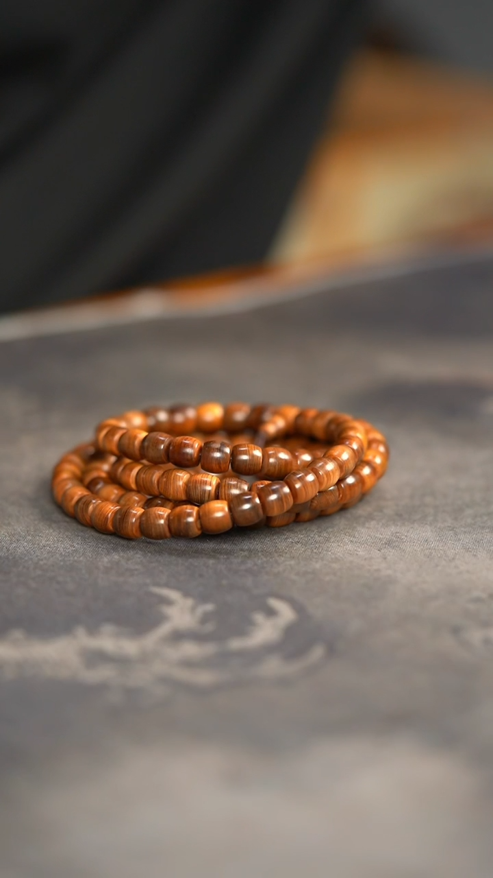 【闪购商品】柏木（崖柏）手串/手链145号陈化黑油料8*9*108直切多圈