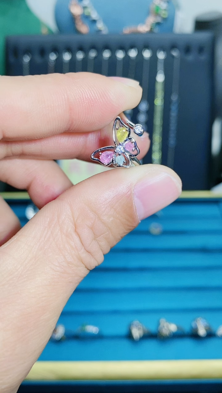 【闪购商品】碧玺戒指银S925镶嵌11111