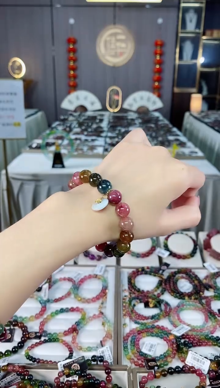 老矿碧玺单圈手串10mm+未镶嵌碧玺hon多样性发一条