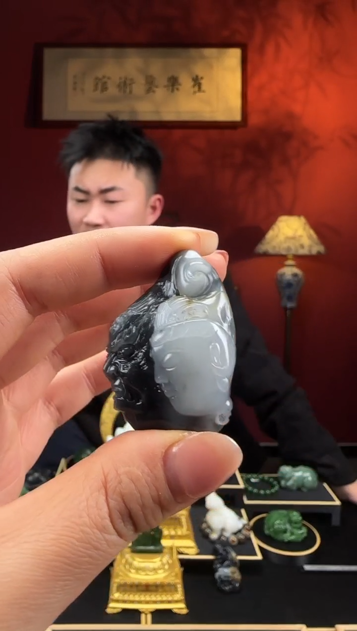 未镶嵌和田玉挂件p58青花籽一念之间