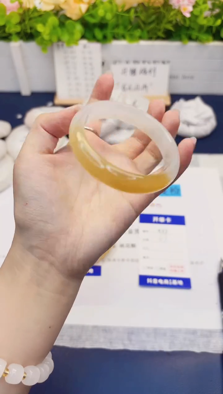 石英质玉手镯未镶嵌431-财气镯-圈口55