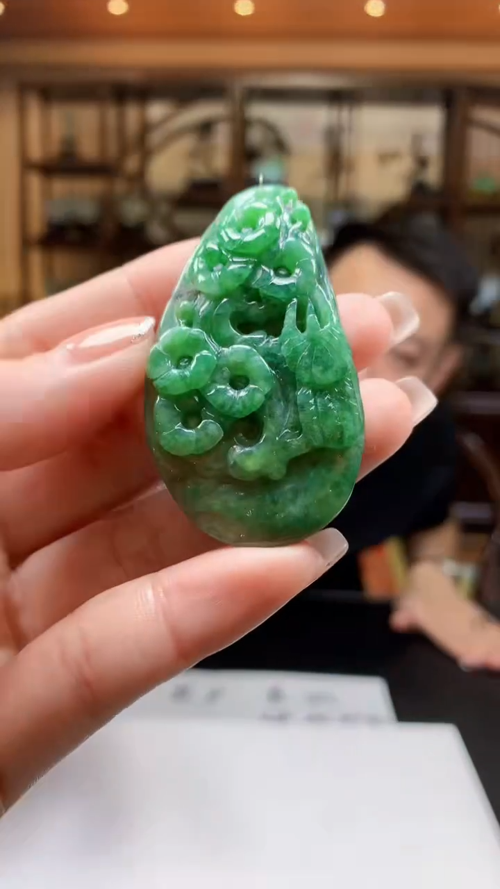 定制翡翠未镶嵌1085ry-毛货挂件20