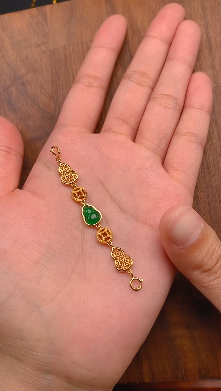 【闪购商品】翡翠吊坠(不含链)银S925镶嵌葫芦延长链