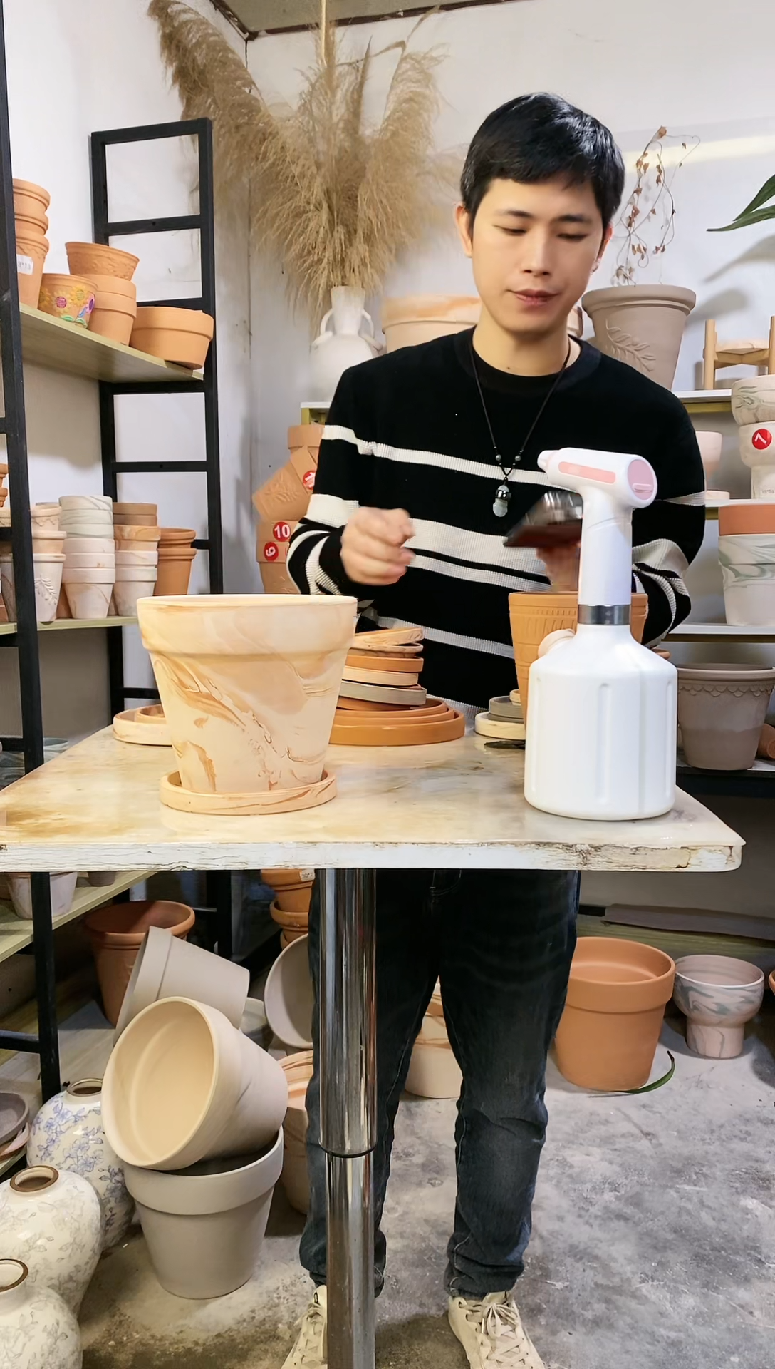 【闪购商品】陶18*17玛奇朵 2盆2托