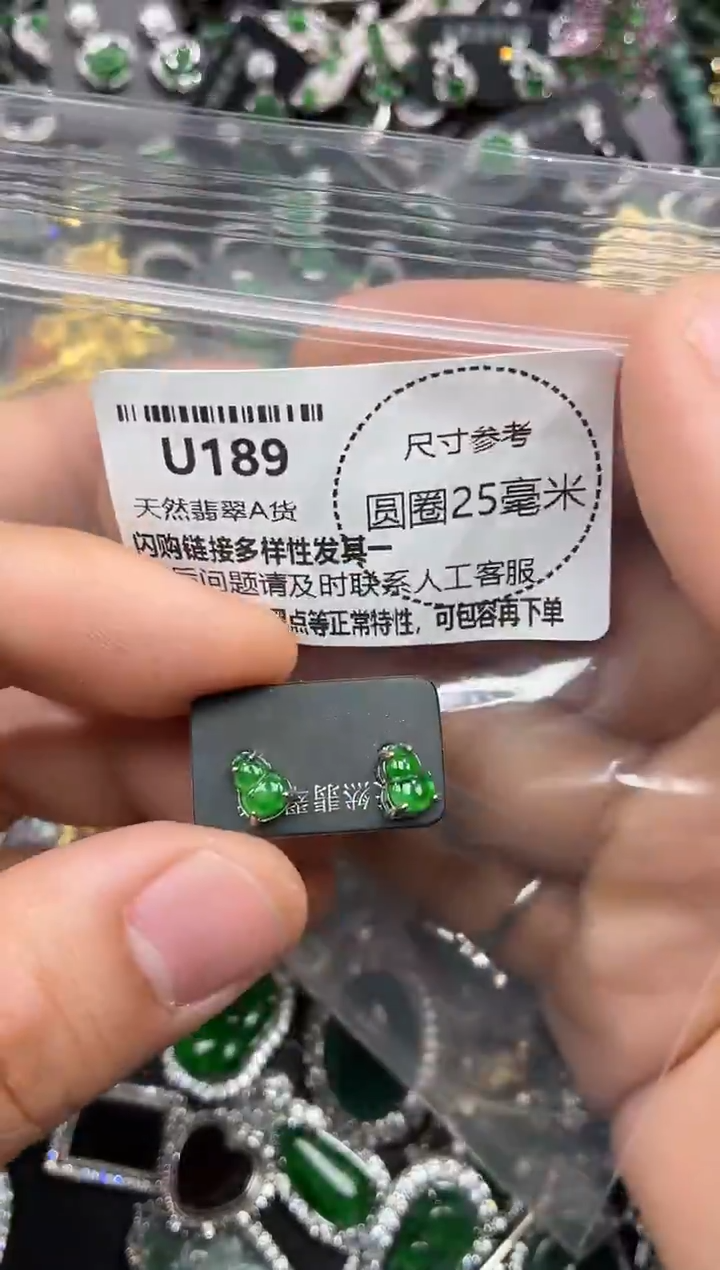 颈饰未镶嵌翡翠U189耳钉