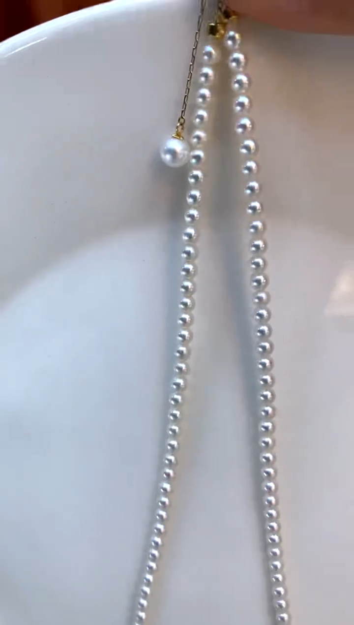 【闪购商品】淡水珍珠项链18K金镶嵌3-4