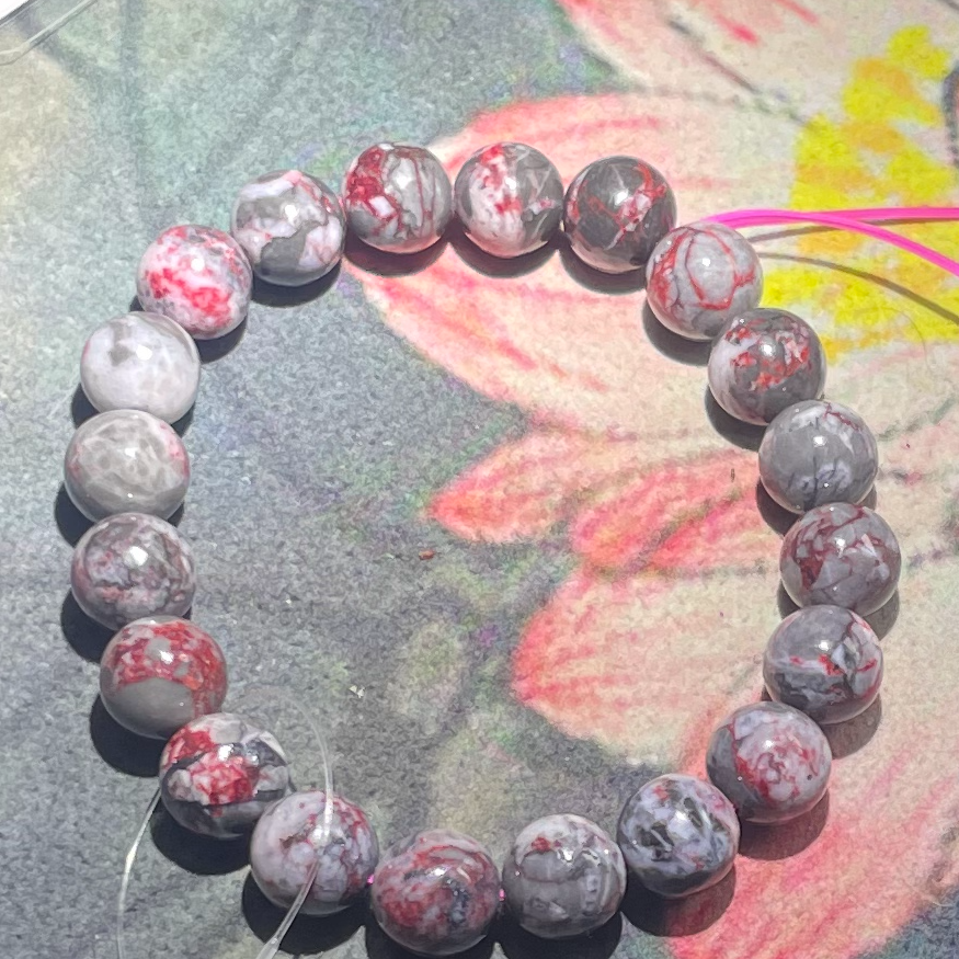 天然辰砂天然原矿朱砂手串  多样性发其一