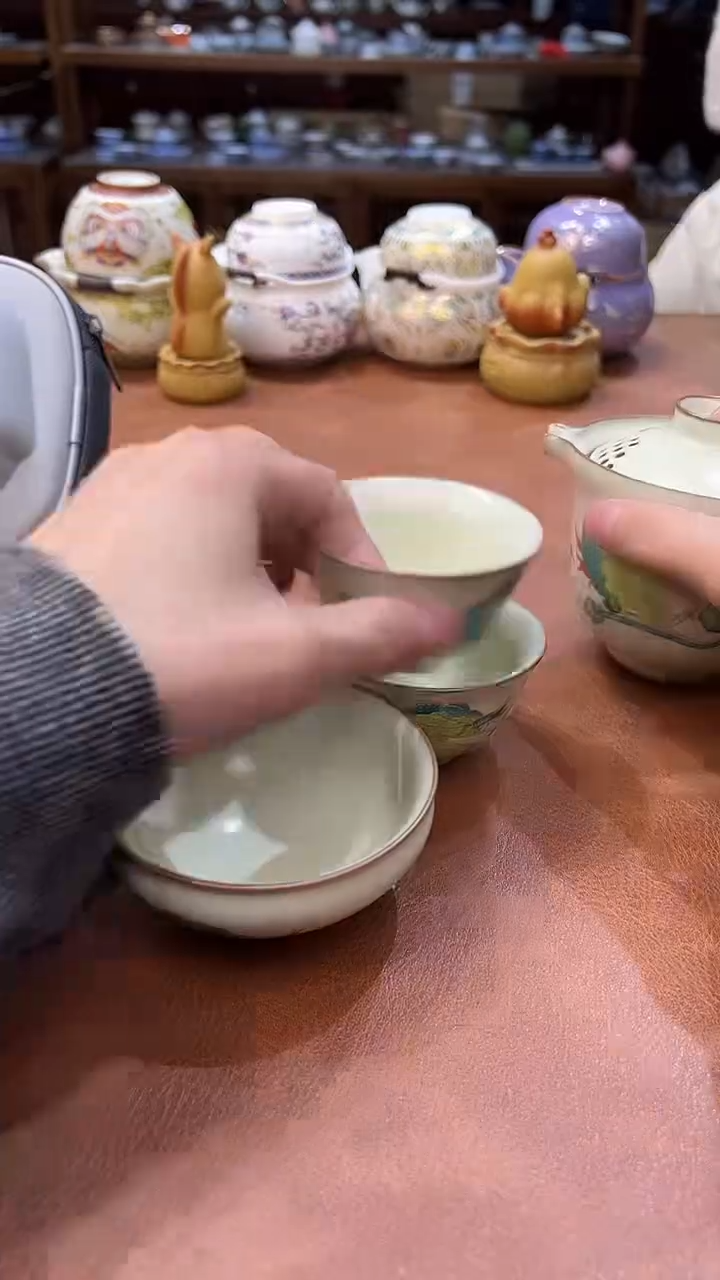 真的很便宜会开片的旅行茶具
