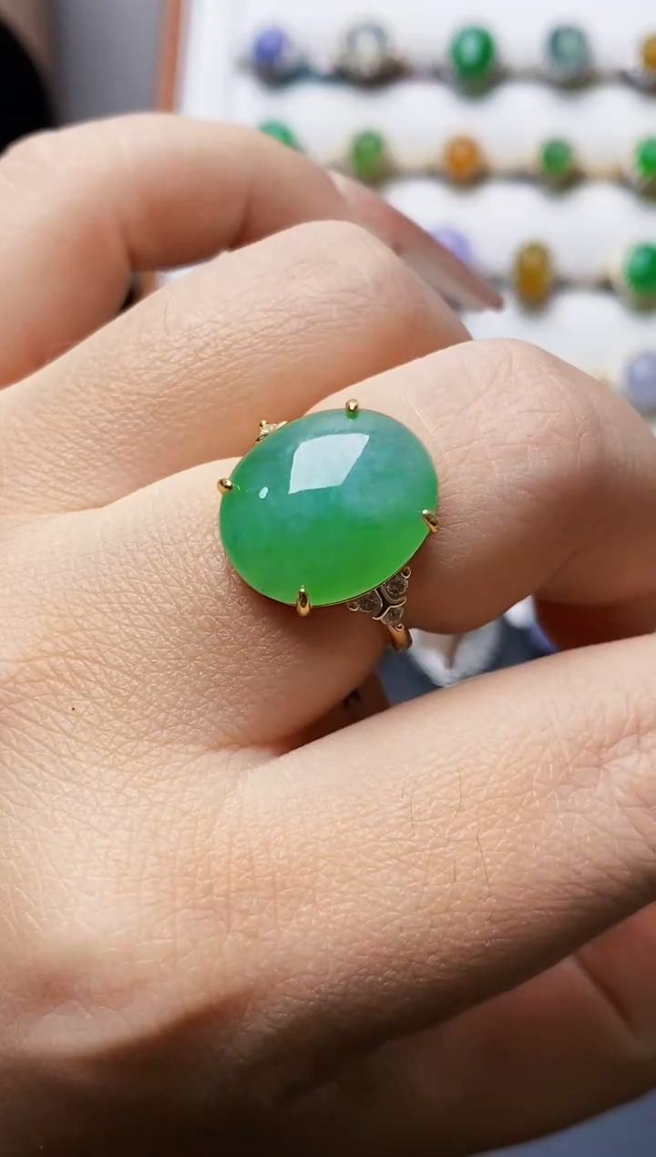 银S925镶嵌戒指翡翠4528