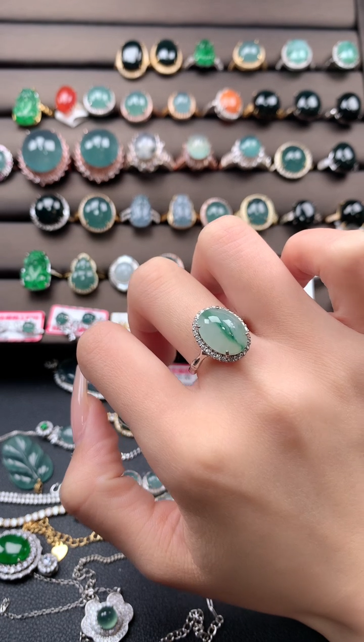 【闪购商品】翡翠戒指银S925镶嵌3213213