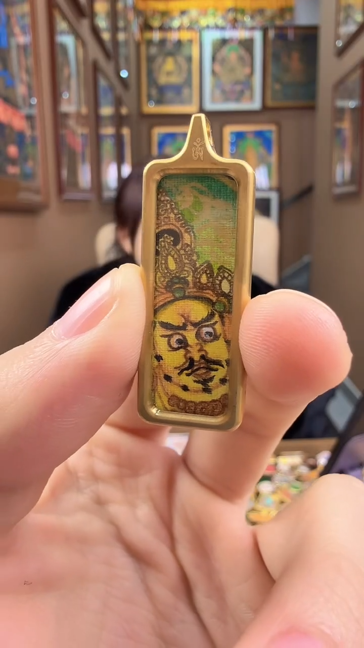 吊坠黄财神-热贡纯手绘唐卡