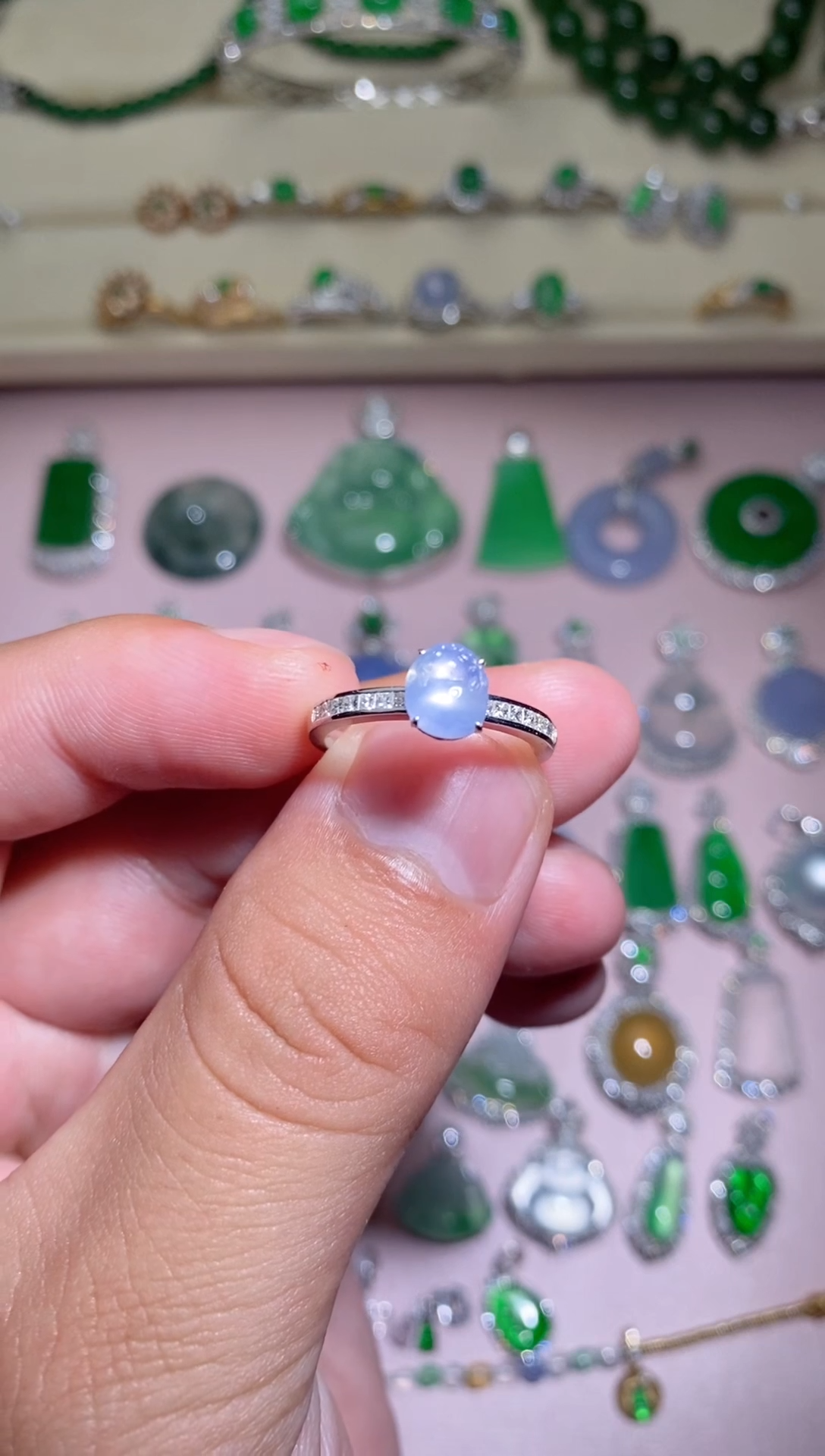 翡翠戒指18K金镶嵌11/戒指