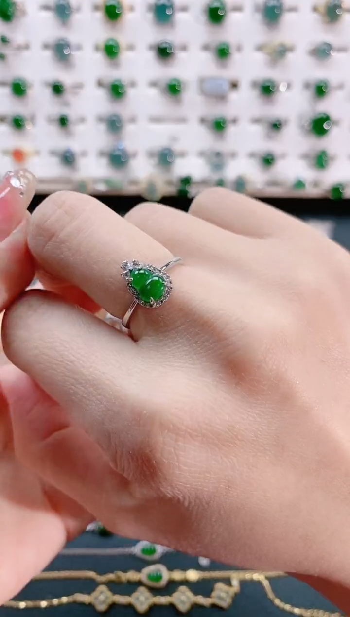 【闪购商品】翡翠戒指银S925镶嵌天然翡翠