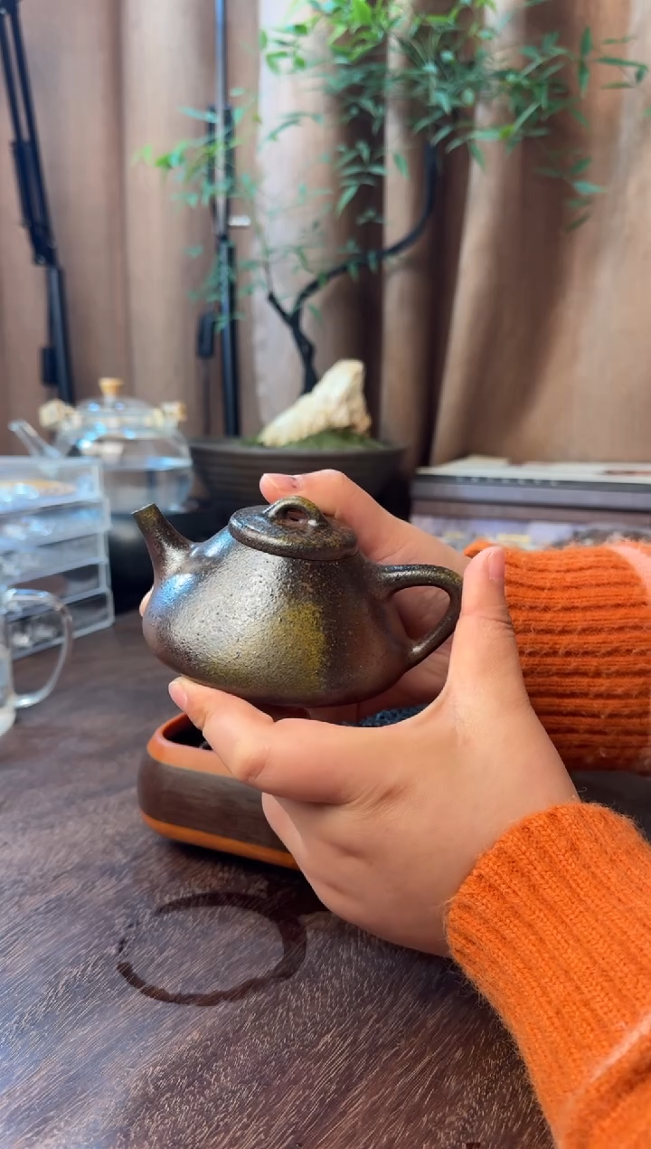 茶壶紫砂柴烧子冶石瓢--200cc--19号