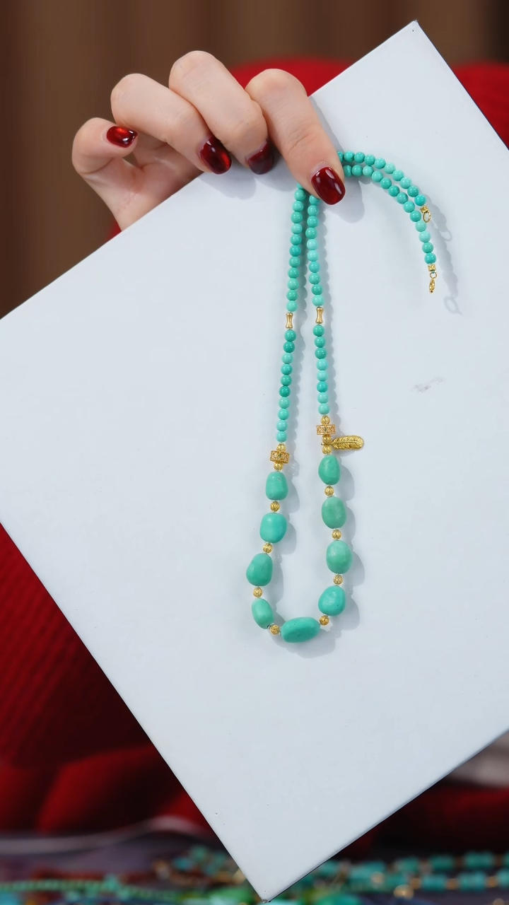 【闪购商品】绿松石项链18K金镶嵌1