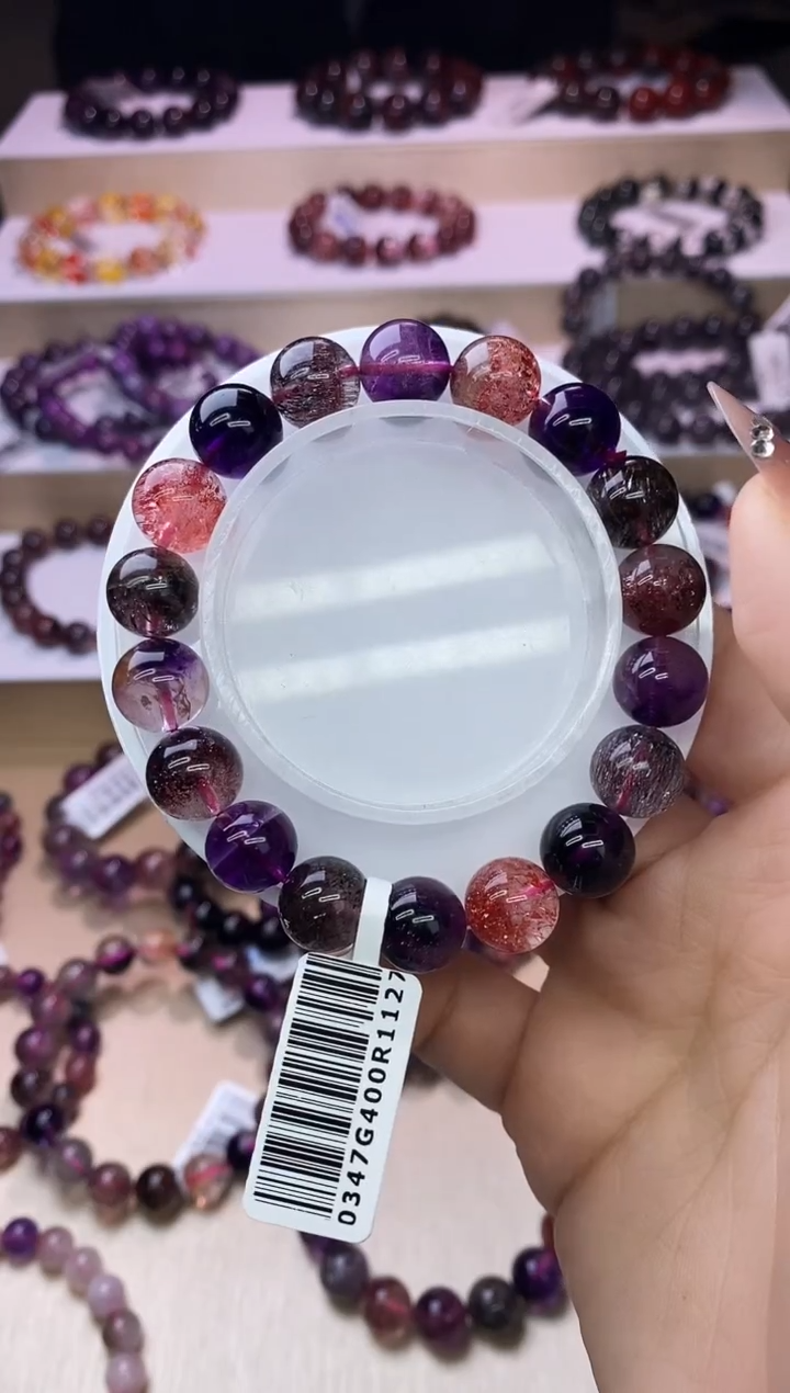 【闪购商品】水晶手链未镶嵌黑加仑超七单圈11m+