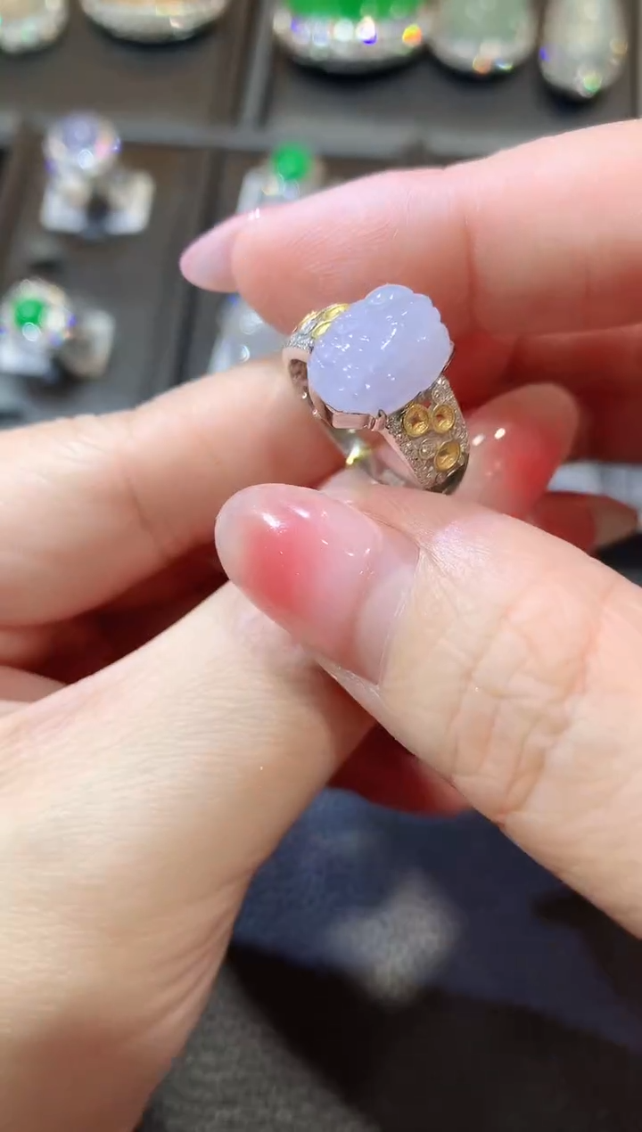 【闪购商品】翡翠戒指18K金镶嵌A13   多样性发货一件