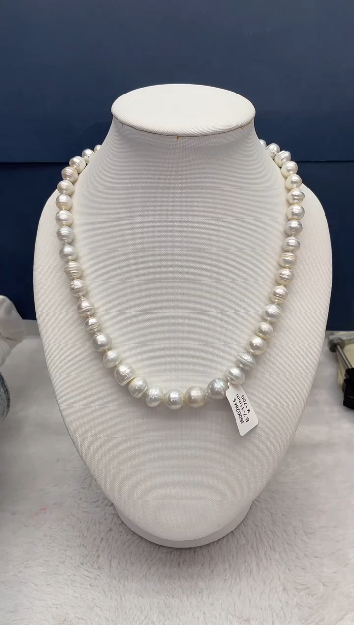 【闪购商品】海水珍珠颈饰未镶嵌澳白螺纹7-11mm（多样性发一）