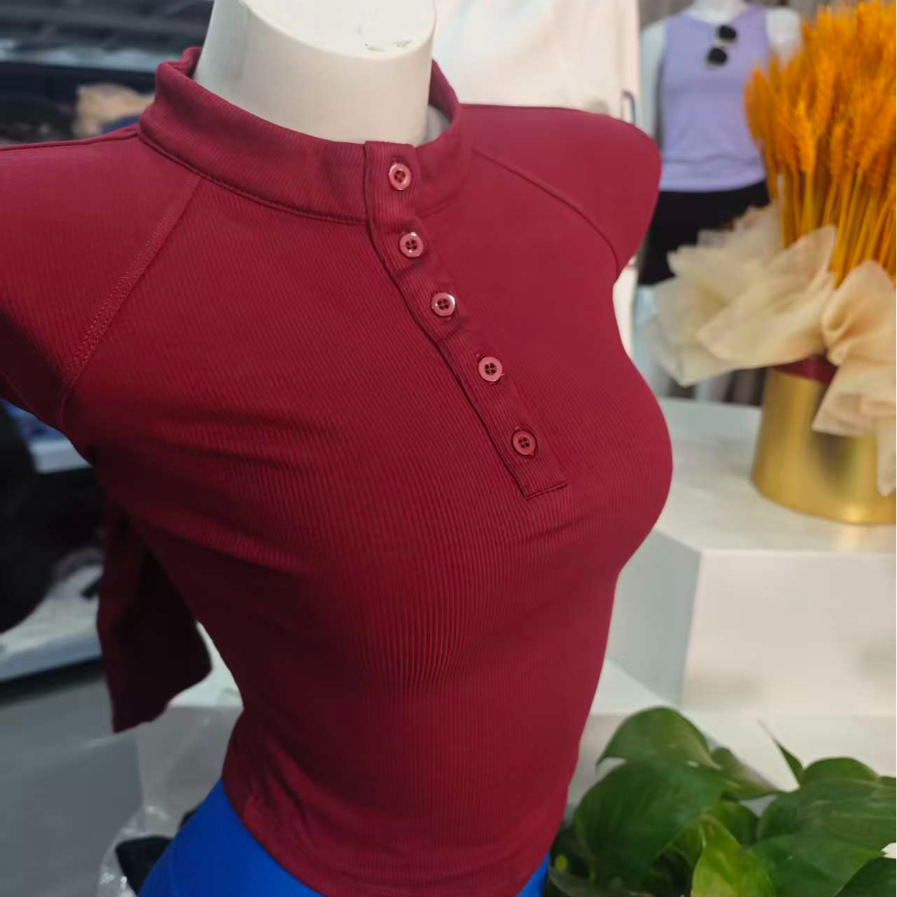 纽扣针织长袖    冬季打底