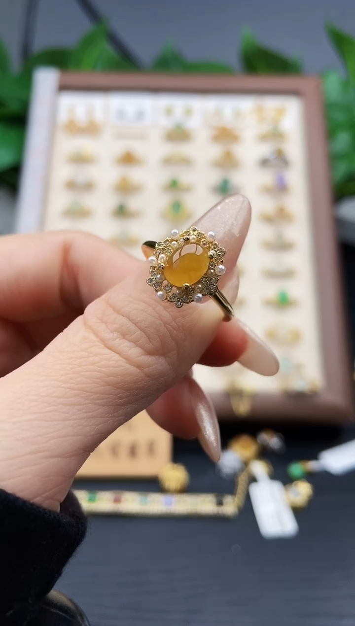 银S925镶嵌戒指翡翠12