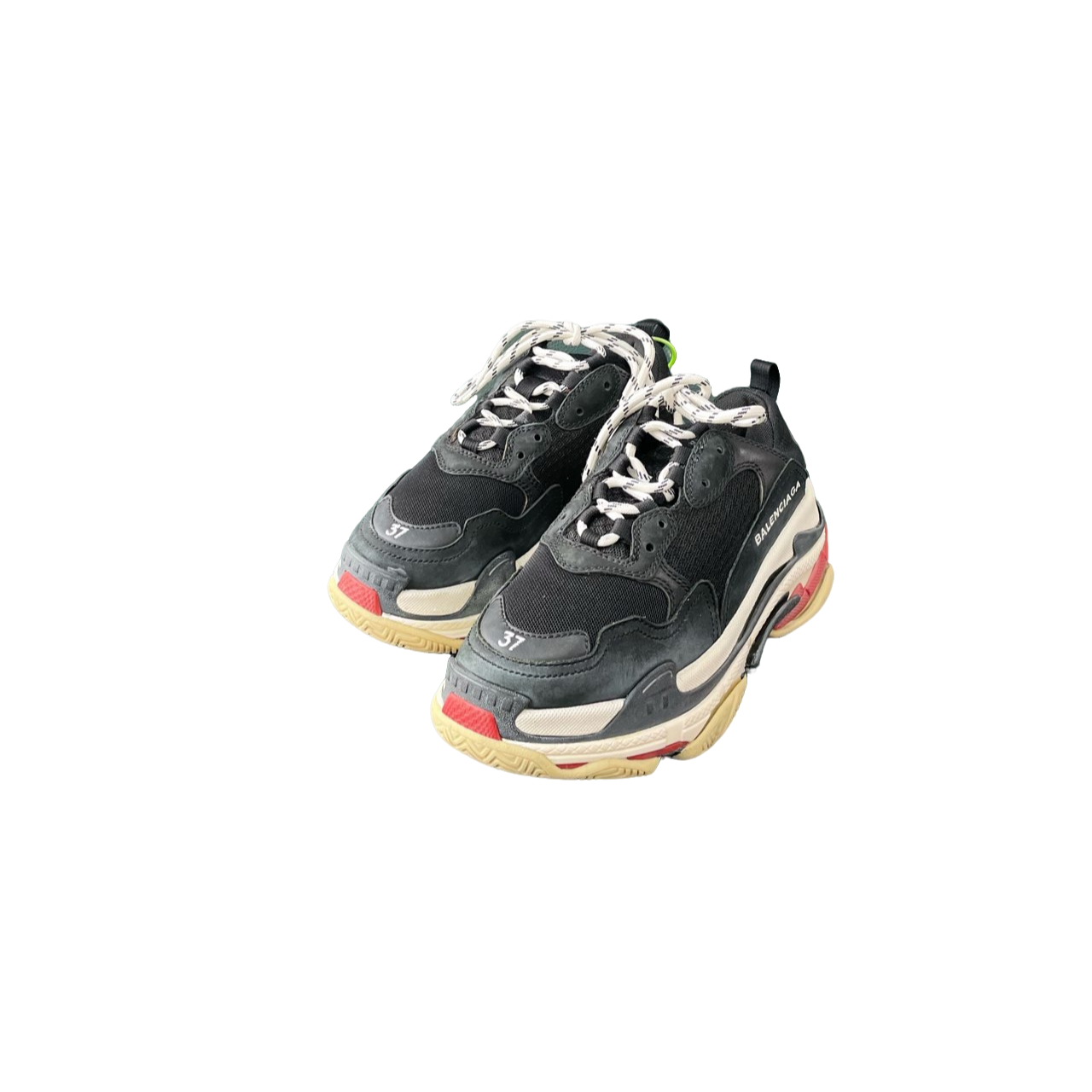 95新 Balenciaga/巴黎世家 TripleS黑红老爹鞋 37码d1354