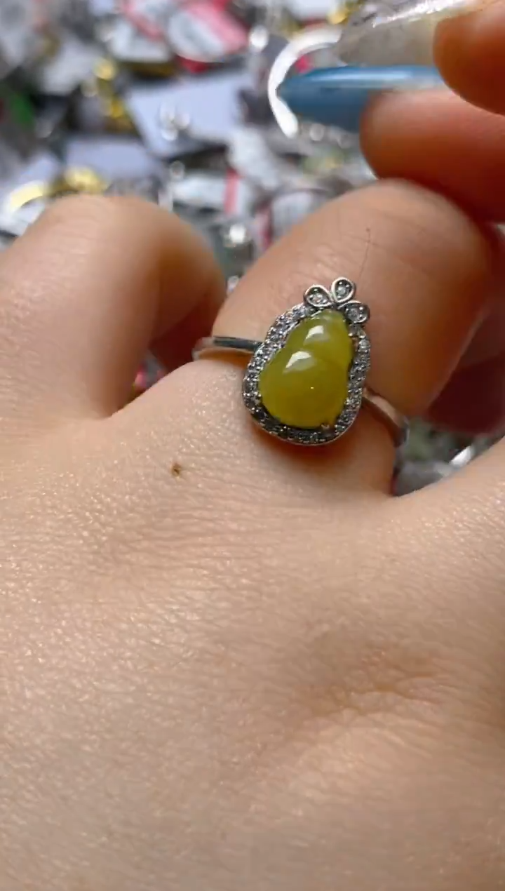 银S925镶嵌戒指翡翠百内无证书