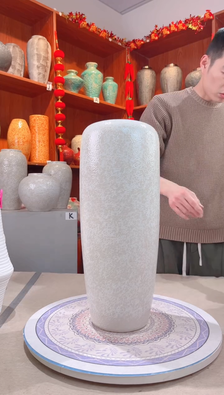 【闪购商品】瓶茶白60cm落地  陶瓷花瓶 无花 