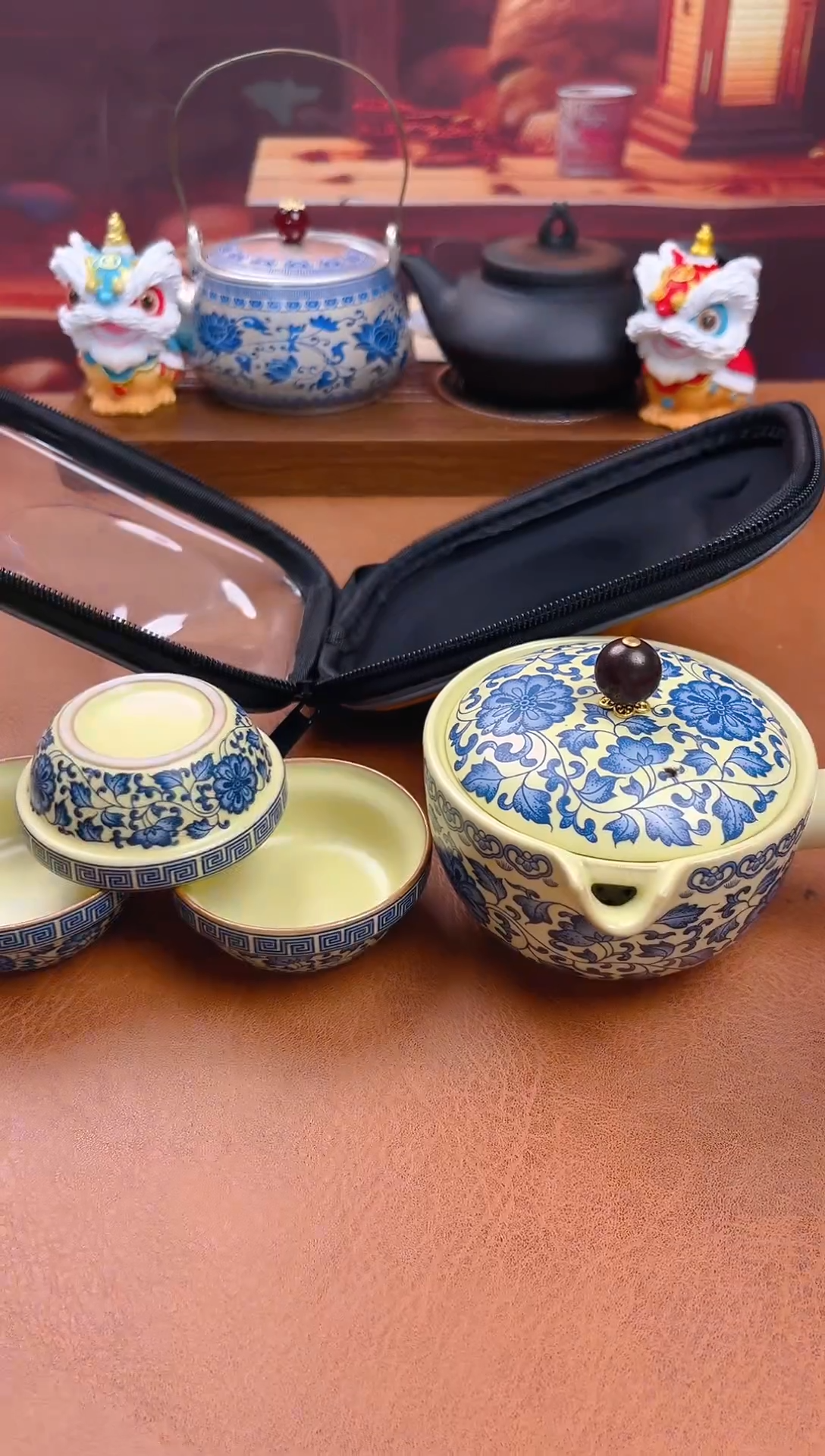 陶瓷茶具摆件旅行套组