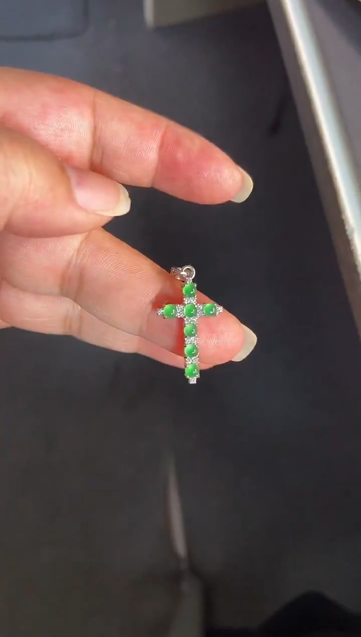 吊坠(不含链)银S925镶嵌翡翠1